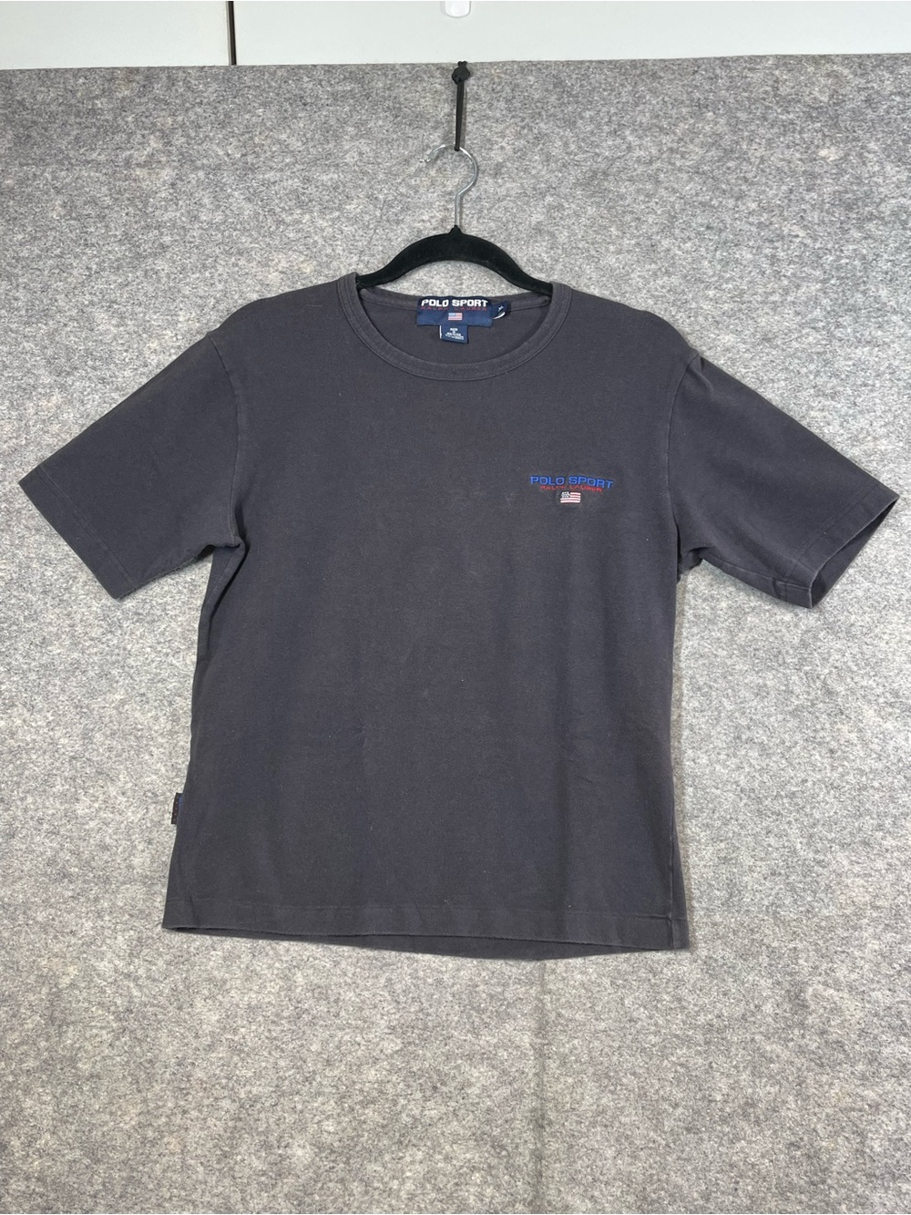 VINTAGE Y2K Polo Sport Ralph Lauren Black T Shirt XL 90s Spellout Streetwear